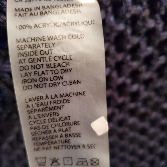 Amanda Green chunky cozy turtleneck navy indigo asymmetrical hem knit sweater - Picture 6 of 8